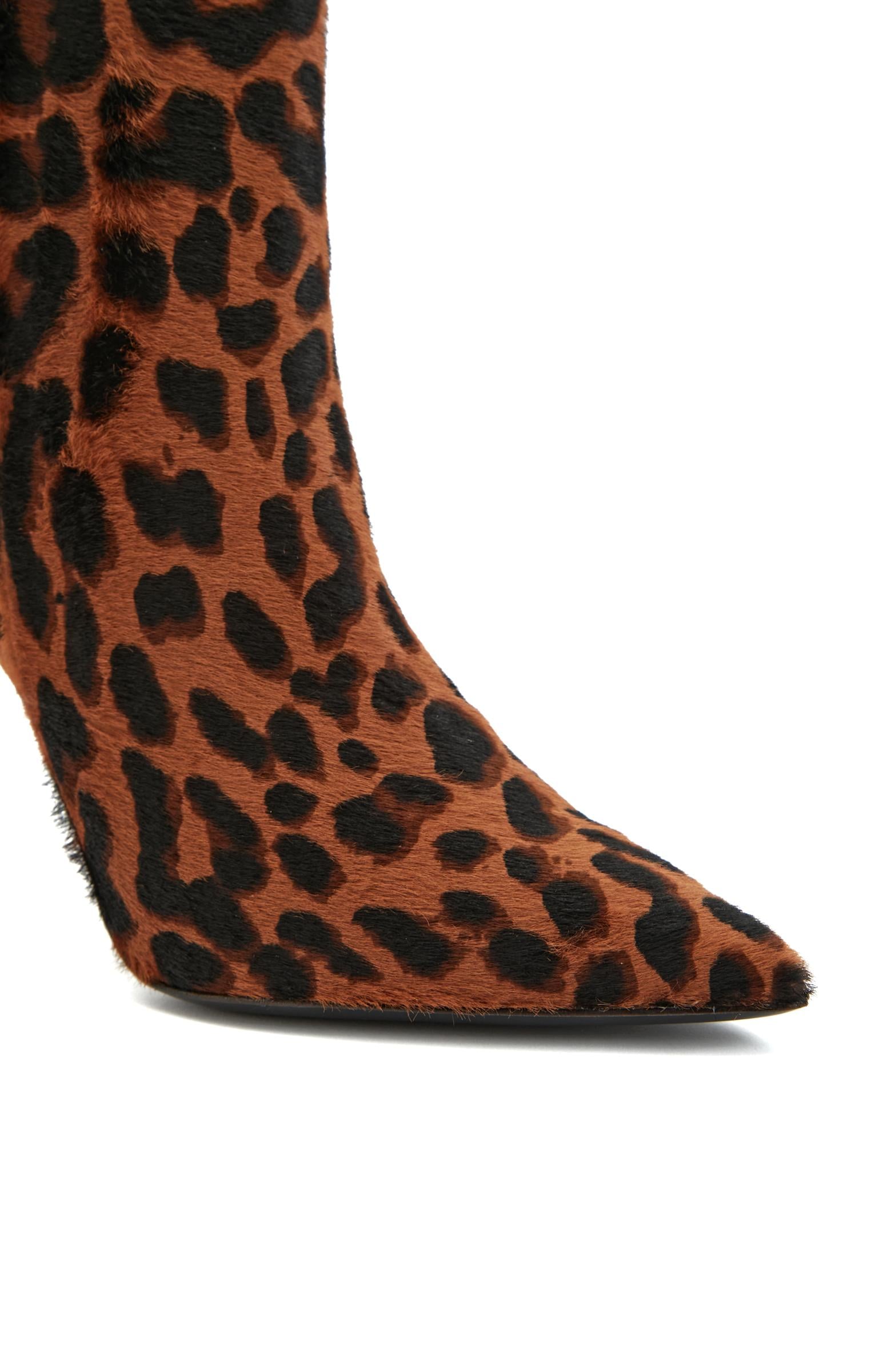  Network Kadın Leopar Desenli Deri Bot