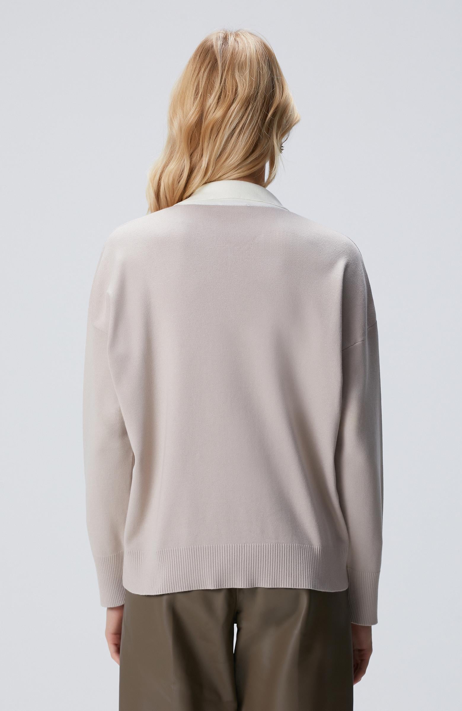 Network Kadın Bej Melanj Polo Yaka Triko Kazak