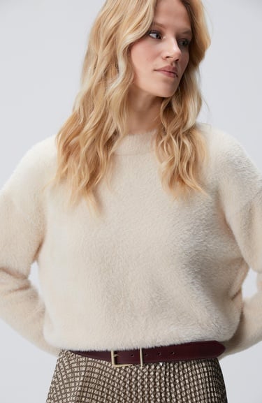  Network Kadın Bej Triko Kazak