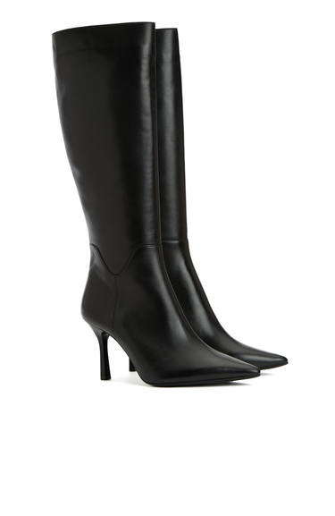  Divarese Kadın Siyah Deri Çizme