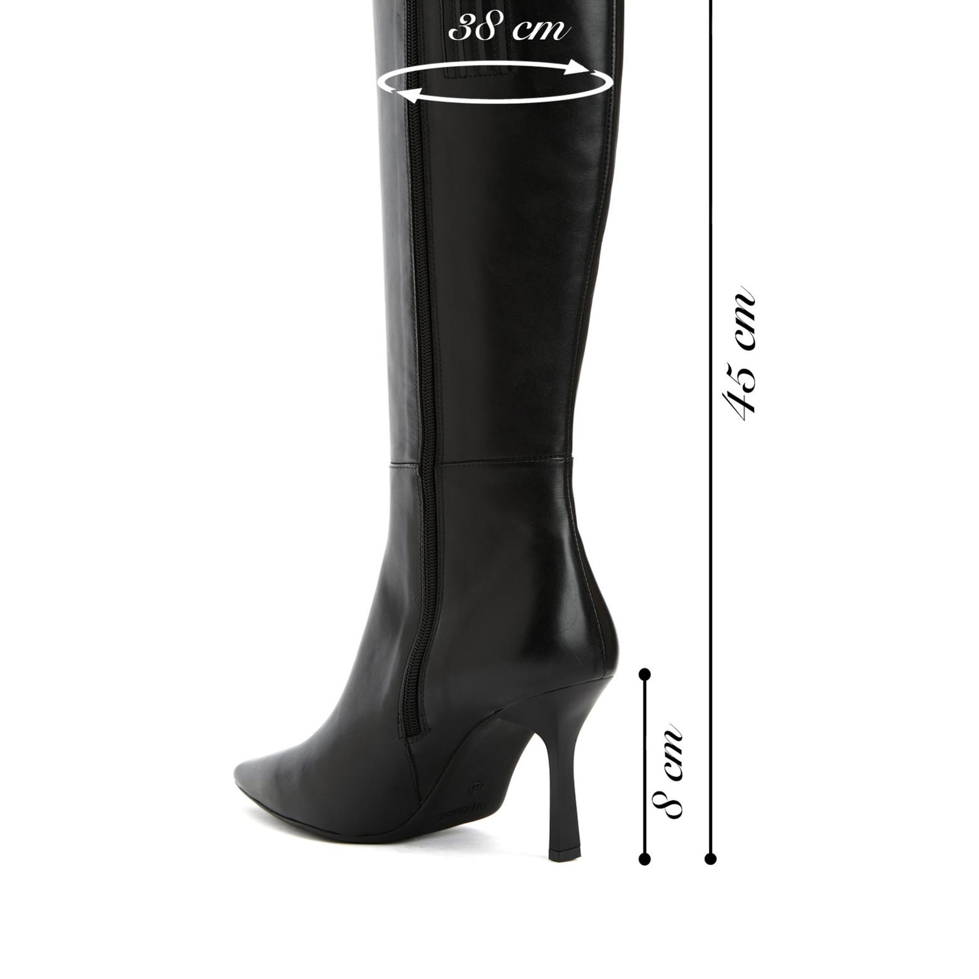 Divarese Kadın Siyah Deri Çizme