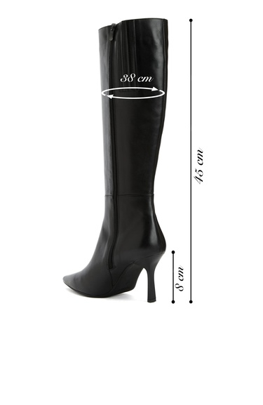  Divarese Kadın Siyah Deri Çizme