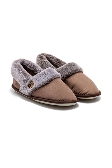  Niki Kadın Peluş Ev Ayakkabısı Kahverengi 37/41