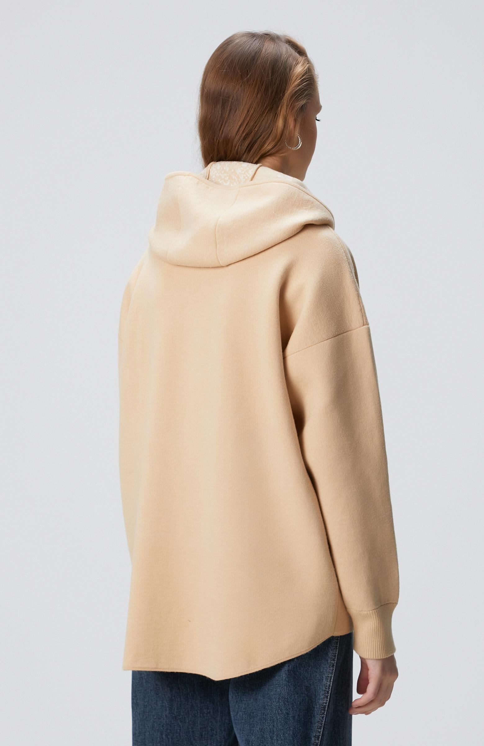  Network Kadın Limited Bej Yün Karışımlı İçi Desenli Triko Ceket