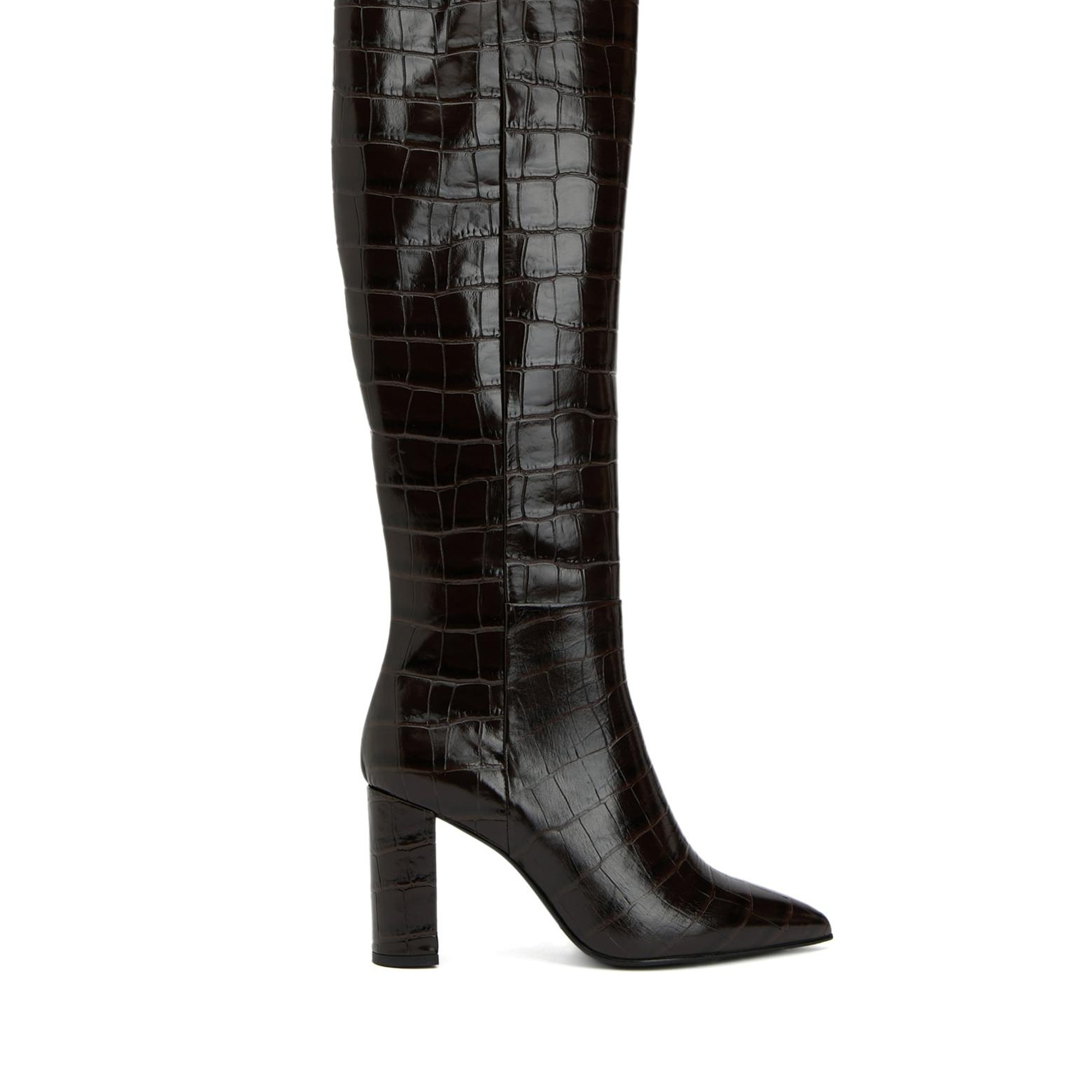 George Hogg Kadın Kahverengi Kroko Desenli Deri Çizme