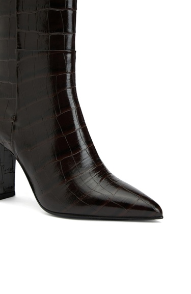  George Hogg Kadın Kahverengi Kroko Desenli Deri Çizme