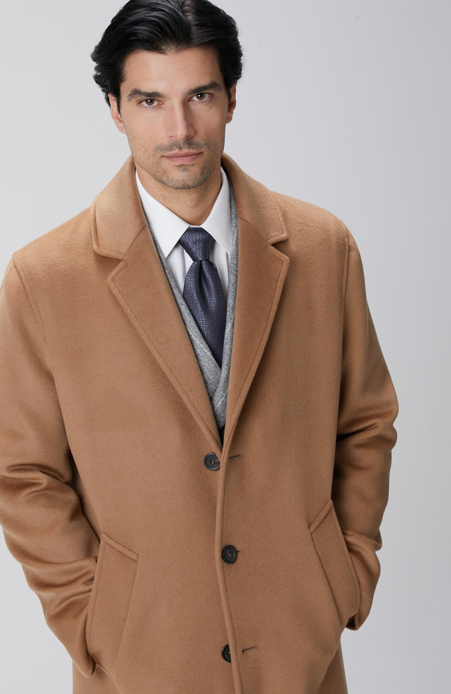  Network Erkek Limited Camel Yün Palto