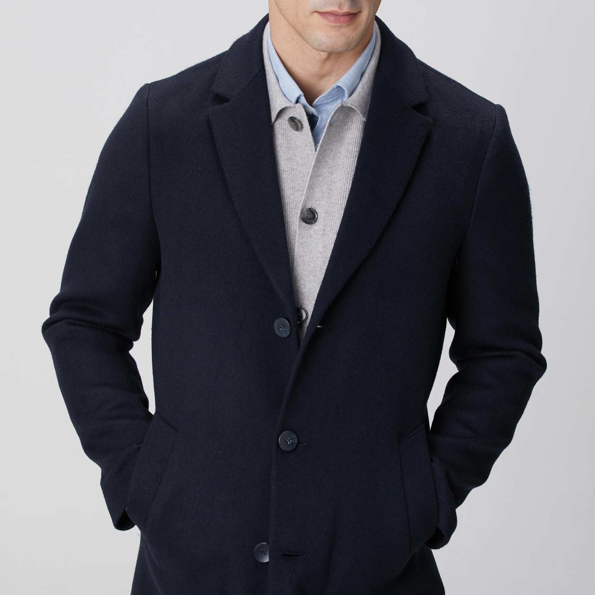 Network Erkek Lacivert Yün Mix Palto