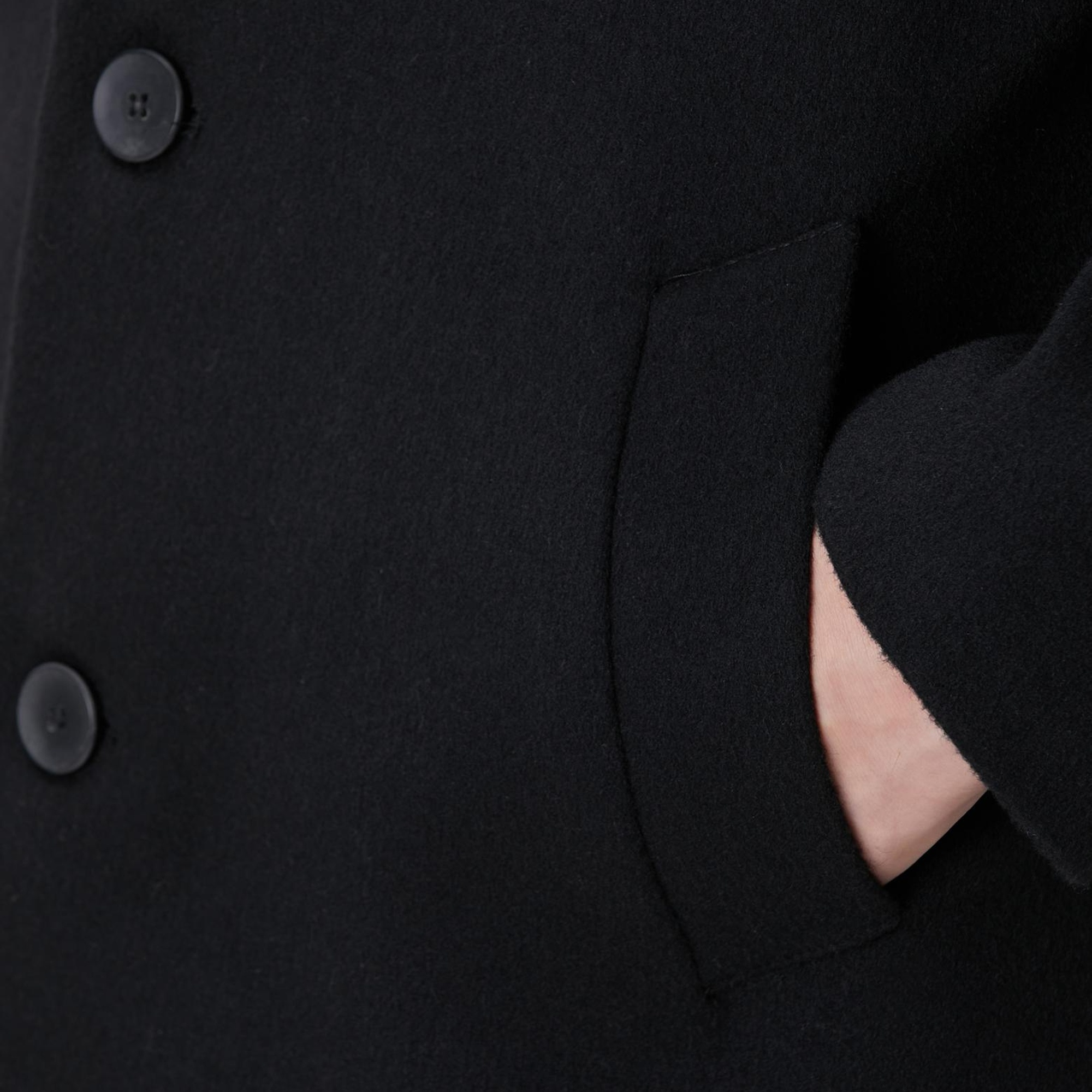 Network Erkek Siyah Yün Mix Palto