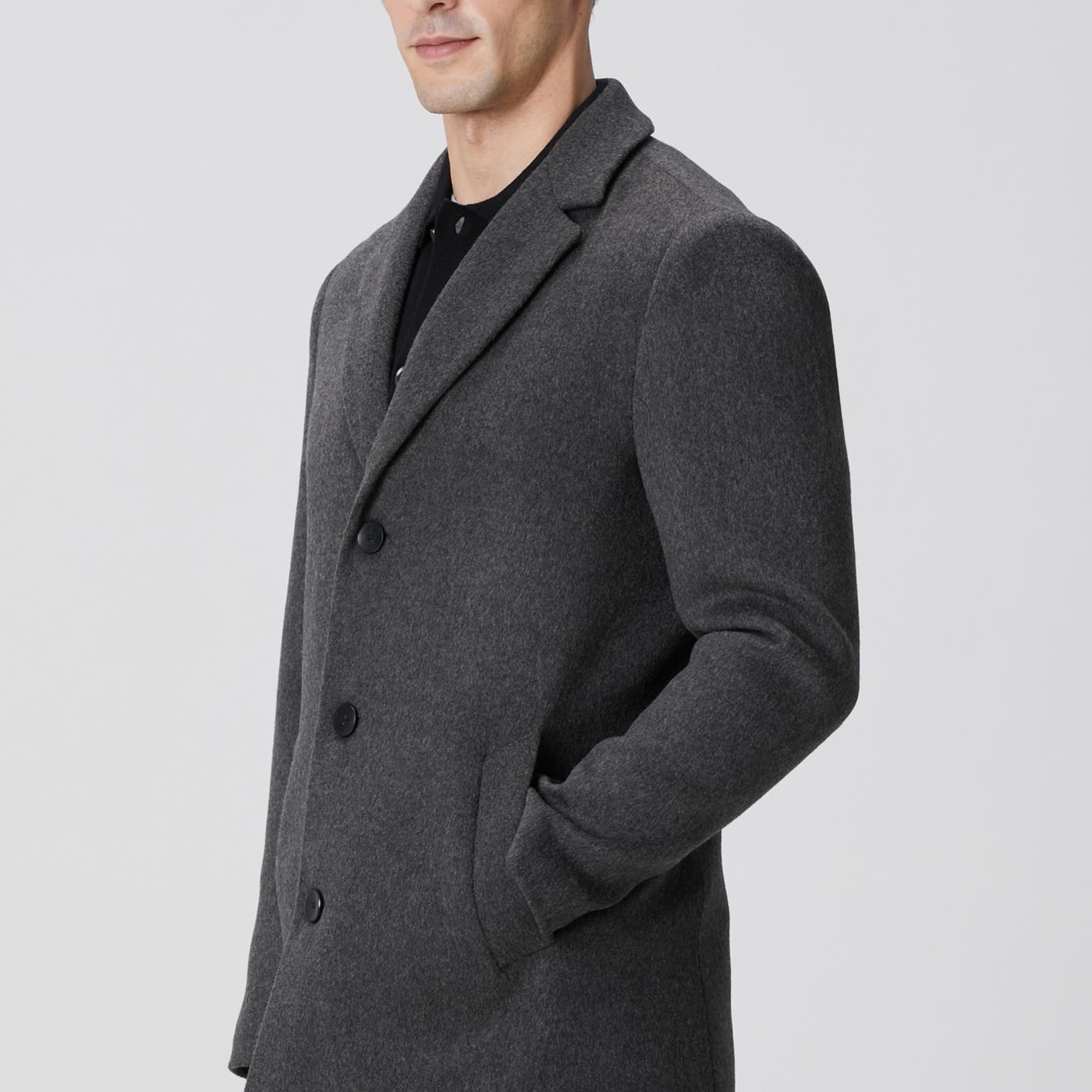Network Erkek Antrasit Yün Mix Palto