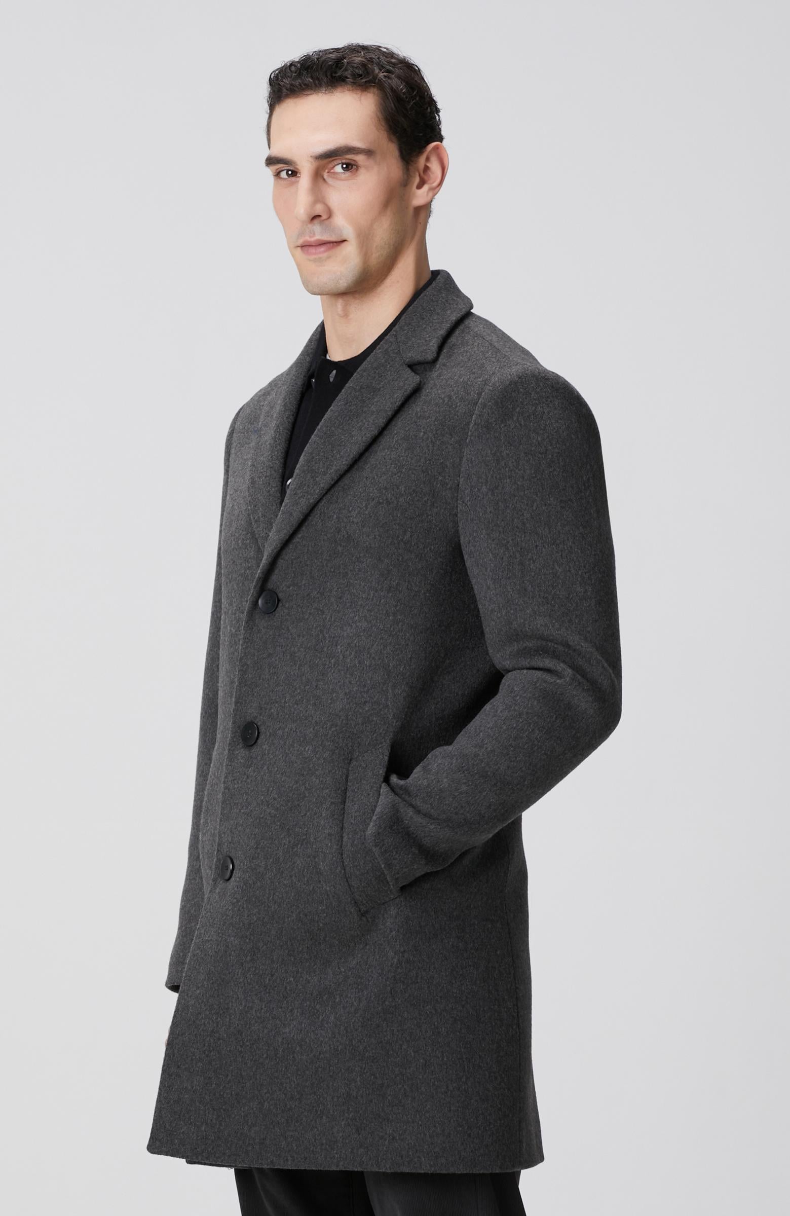  Network Erkek Antrasit Yün Mix Palto