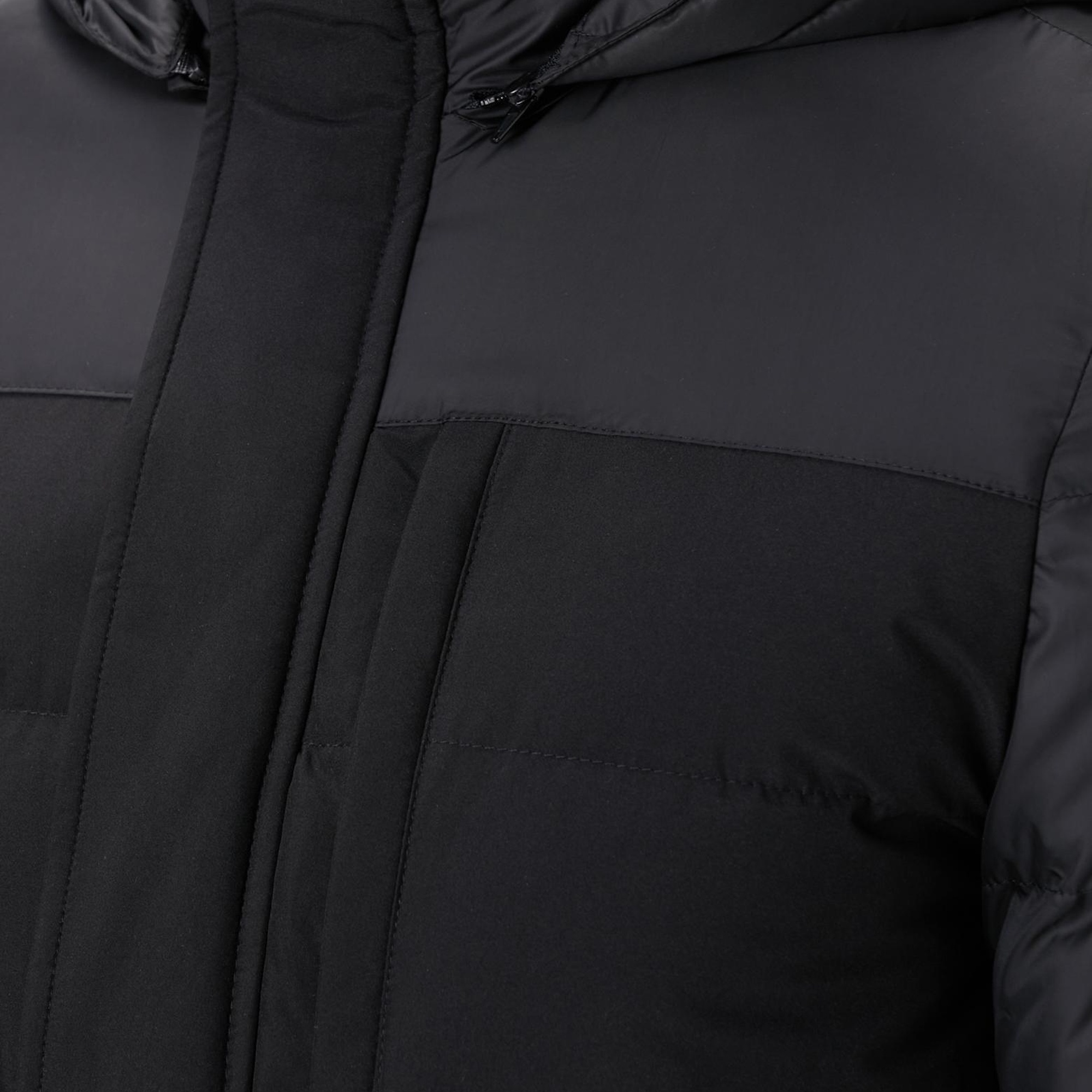 Network Erkek Siyah Kapüşonlu Ray Kapitoneli Casual Kaban