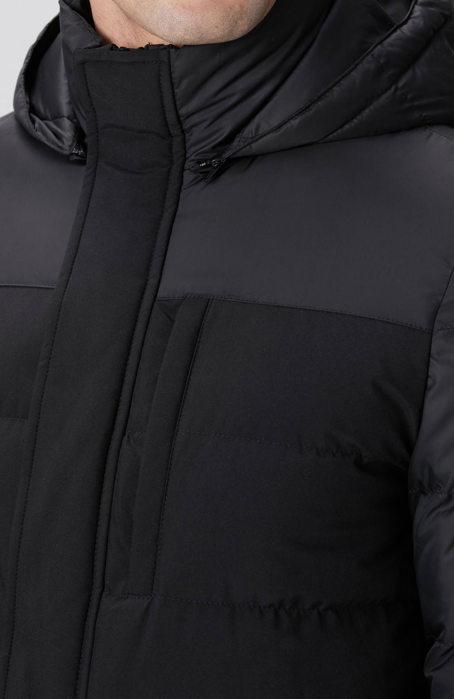  Network Erkek Siyah Kapüşonlu Ray Kapitoneli Casual Kaban