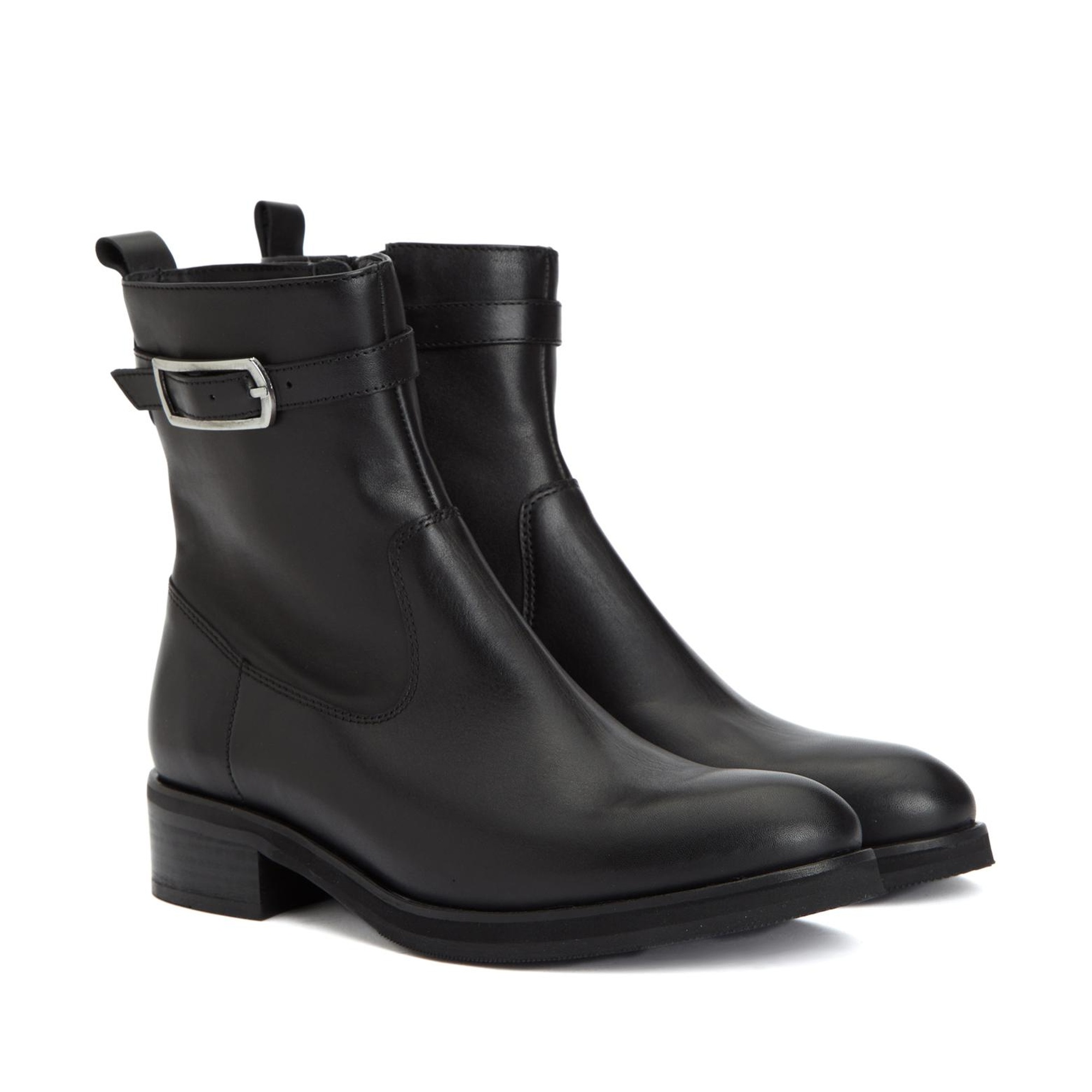 George Hogg Kadın Siyah Toka Detaylı Deri Bot