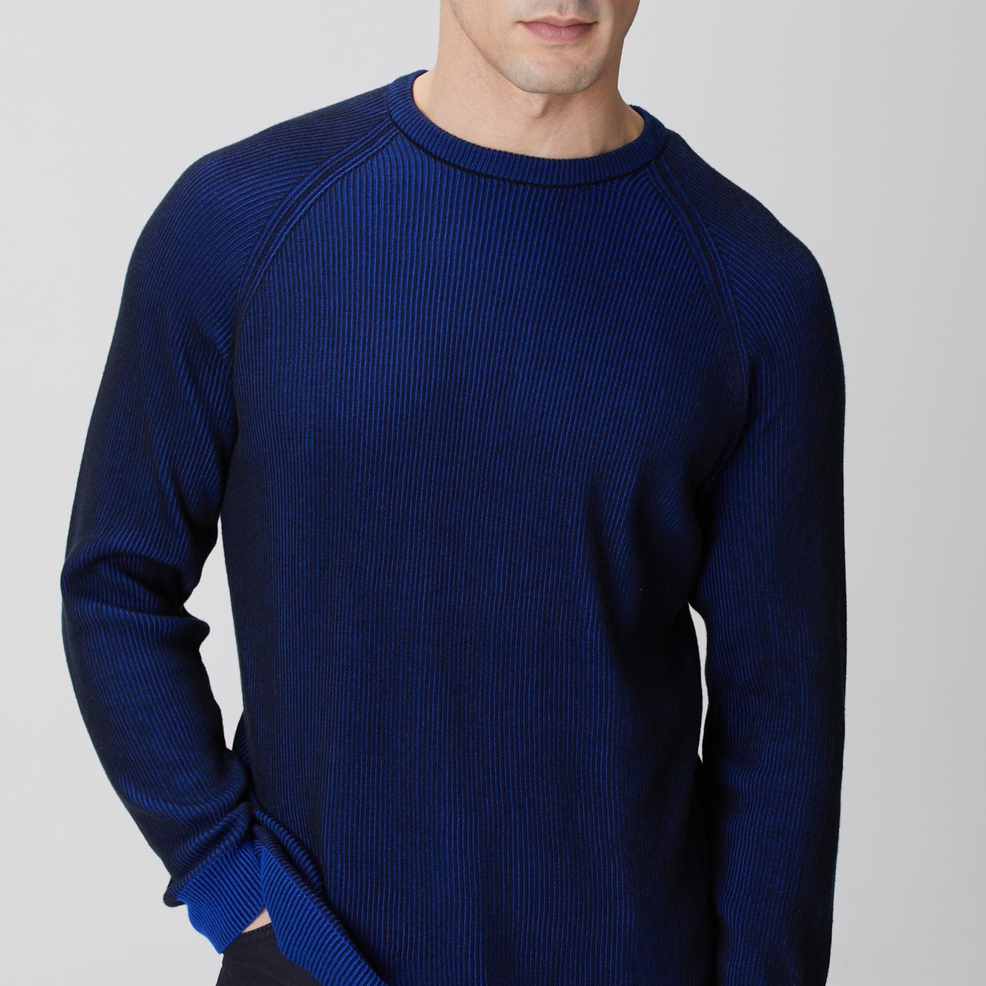 Network Erkek Lacivert Fitilli Kazak