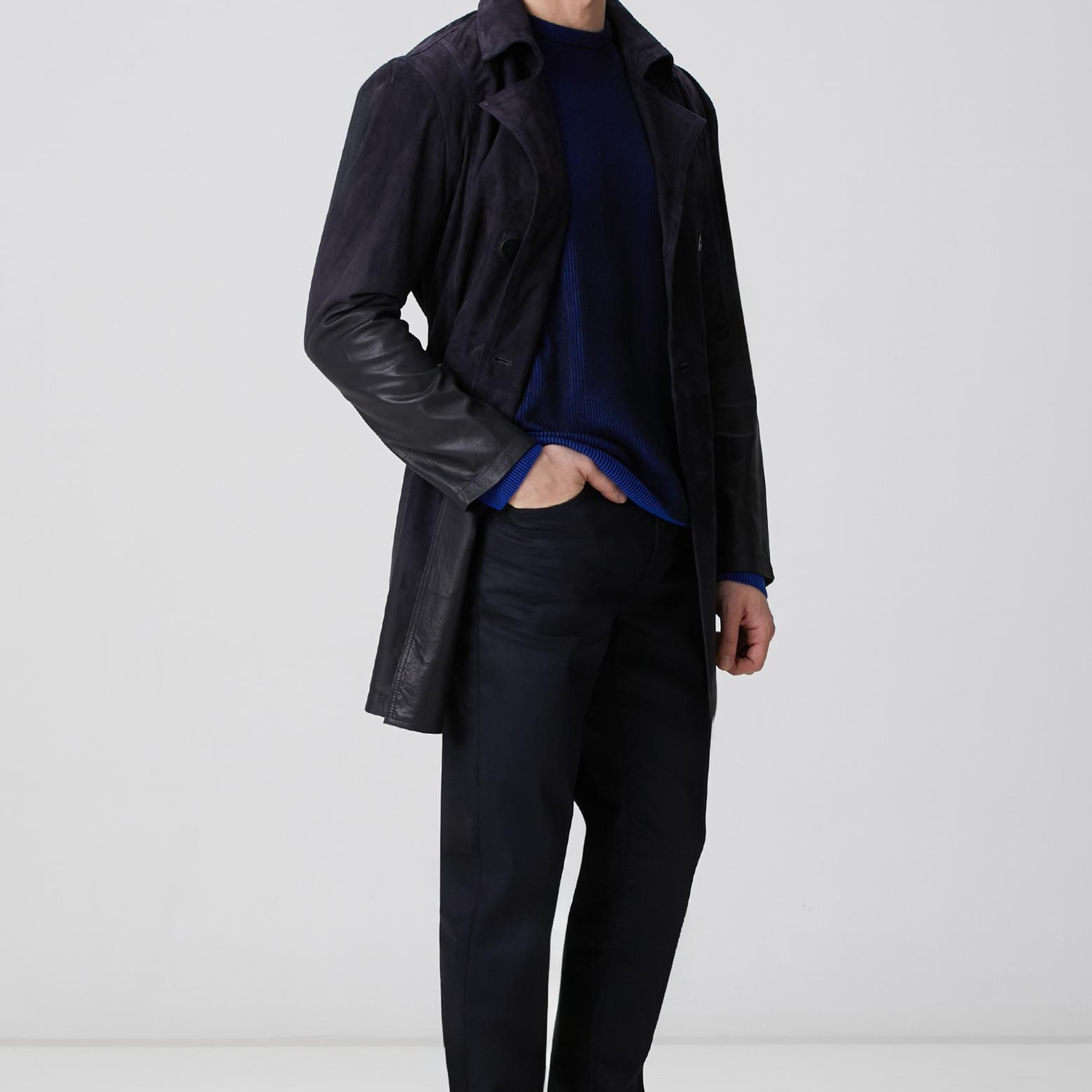 Network Erkek Lacivert Fitilli Kazak