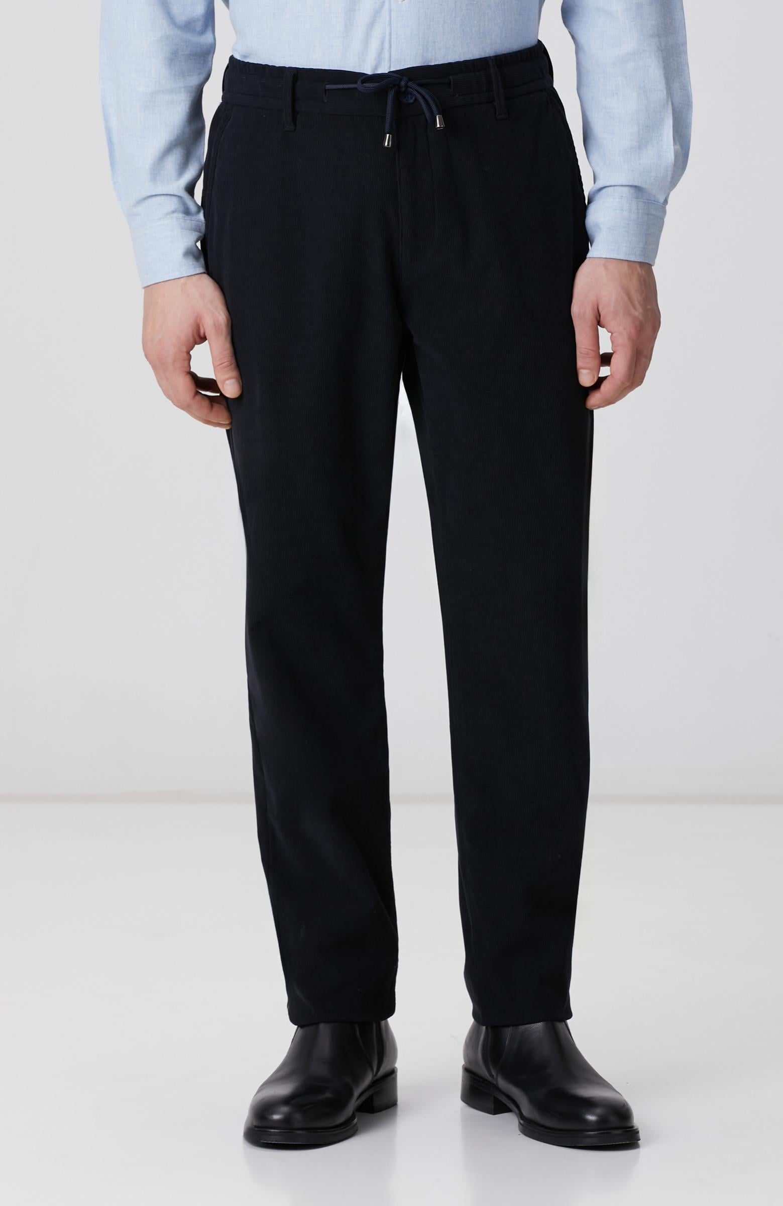 Network Erkek Lacivert Kadife Fitilli Jogger Pantolon