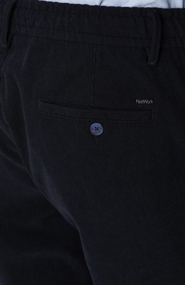  Network Erkek Lacivert Kadife Fitilli Jogger Pantolon