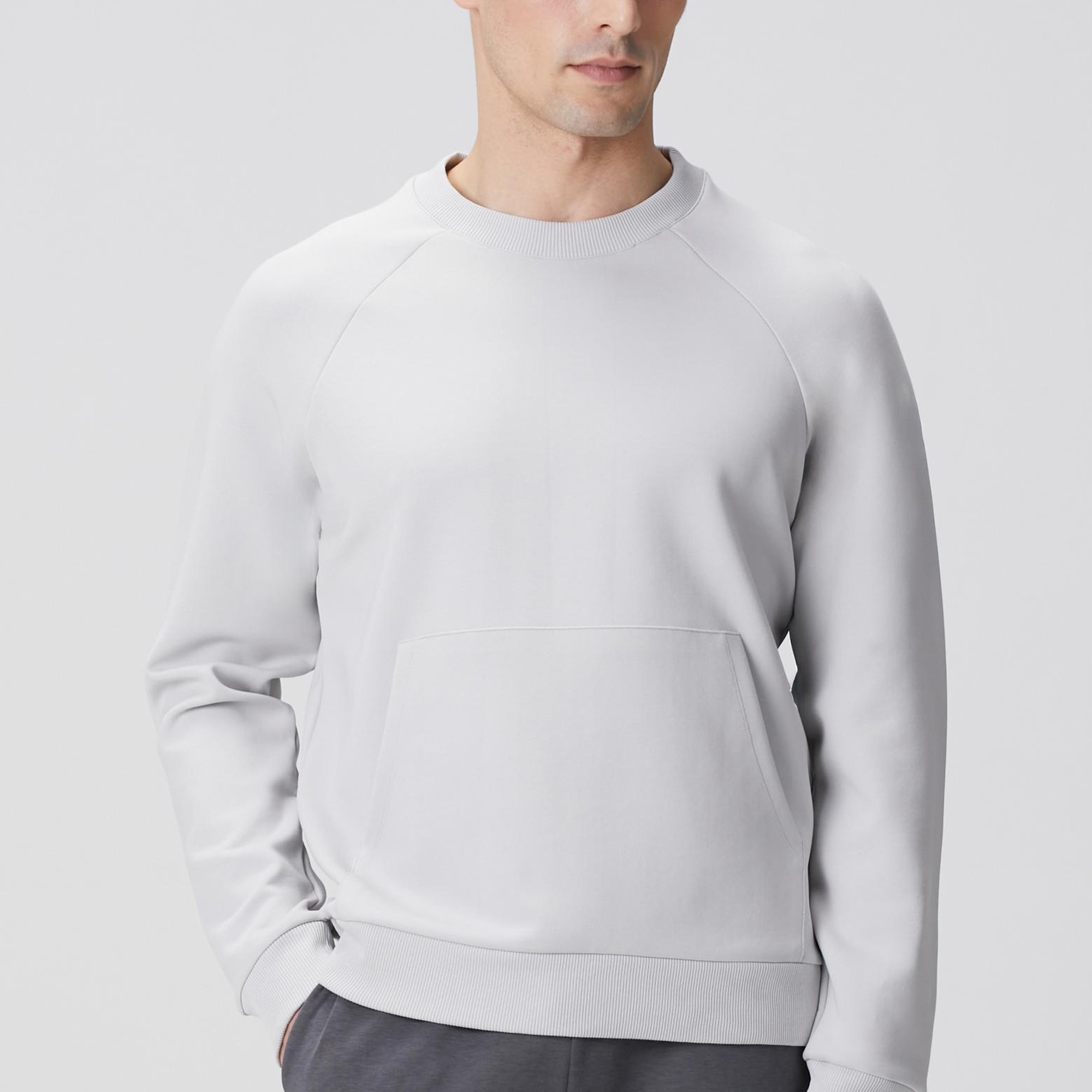 Network Erkek Gri Melanj Kanguru Cepli Sweatshirt