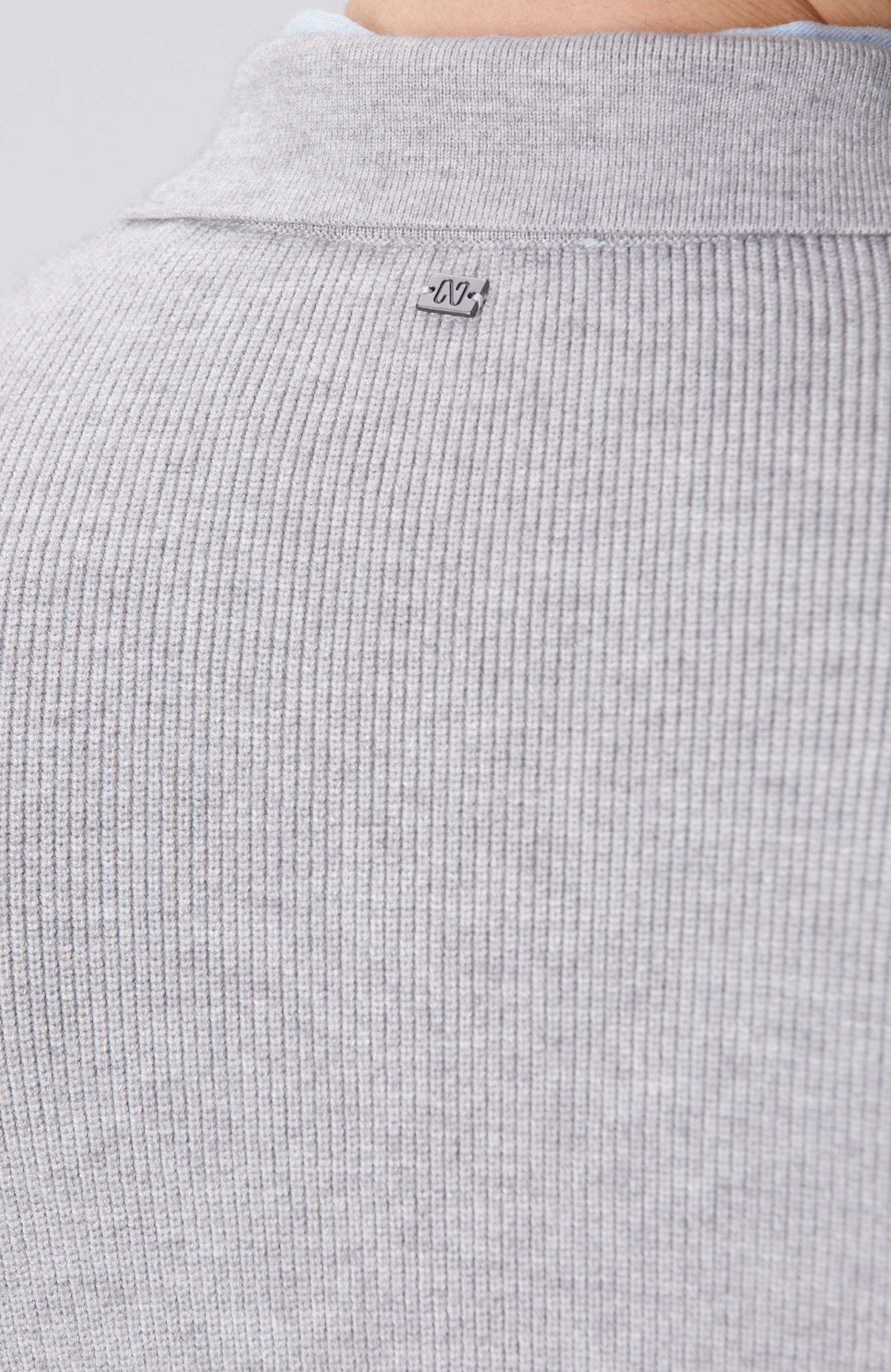 Network Erkek Gri Melanj Polo Yaka Cepli Triko Hırka