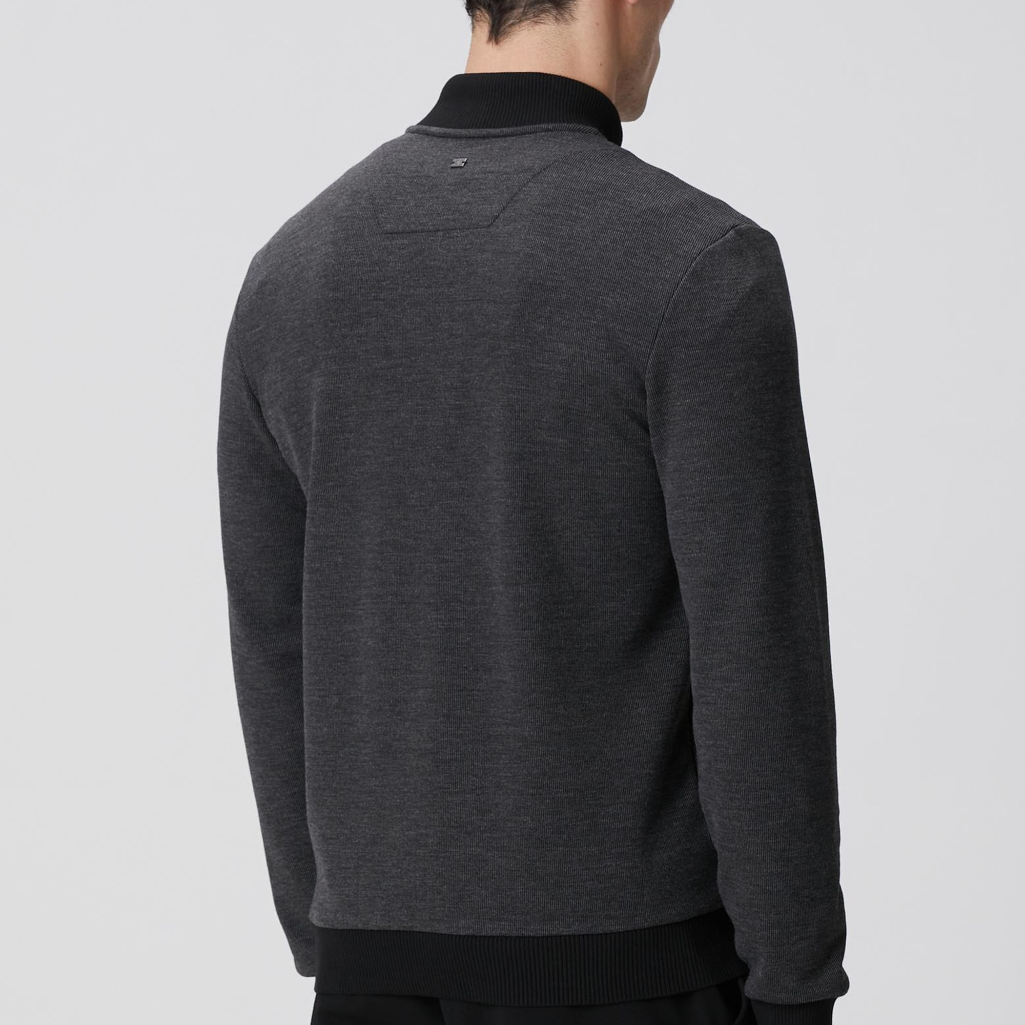 Network Erkek Siyah Fermuarlı Yaka Garnili Sweatshirt