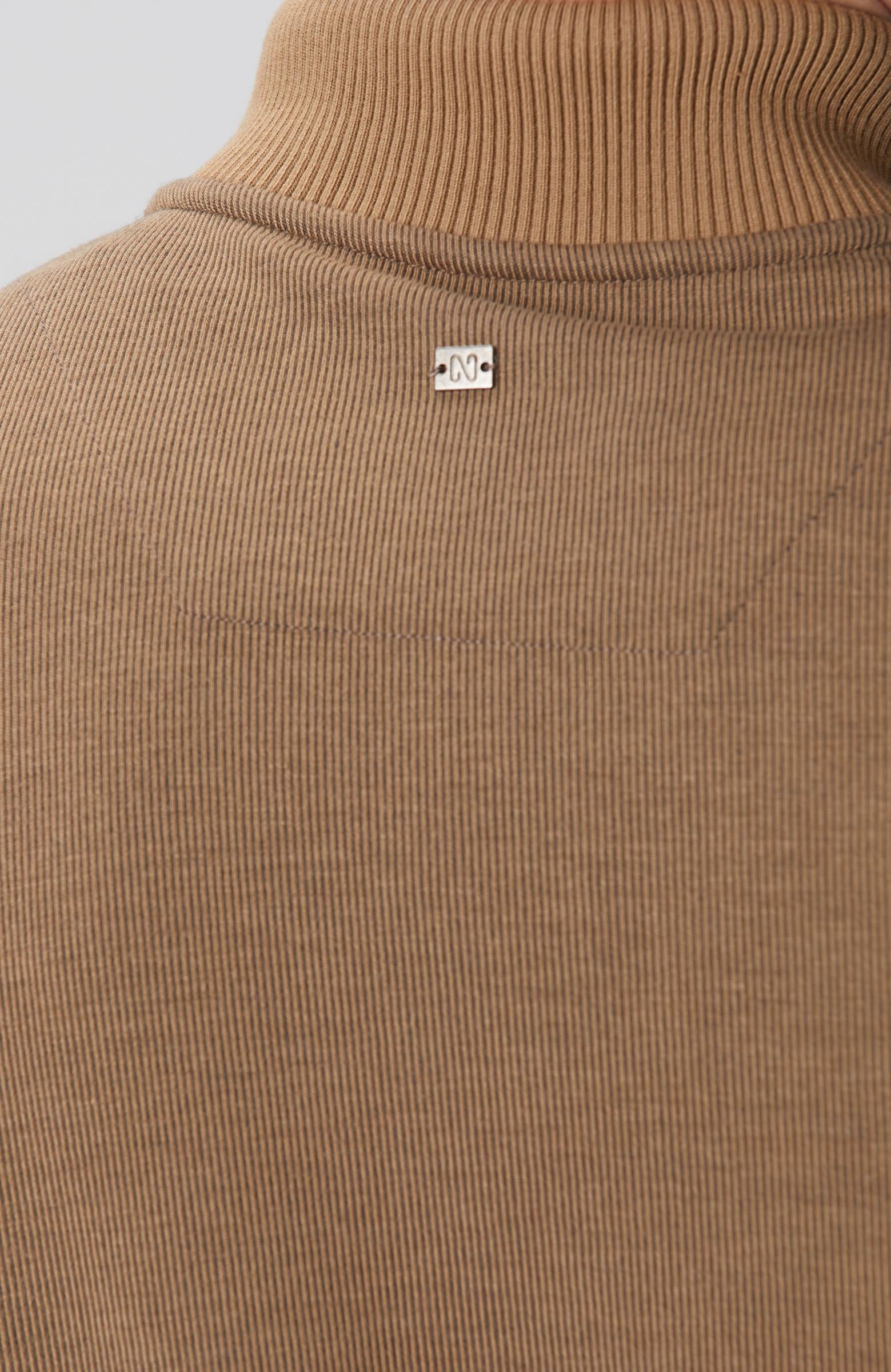  Network Erkek Camel Fermuarlı Yaka Garnili Sweatshirt