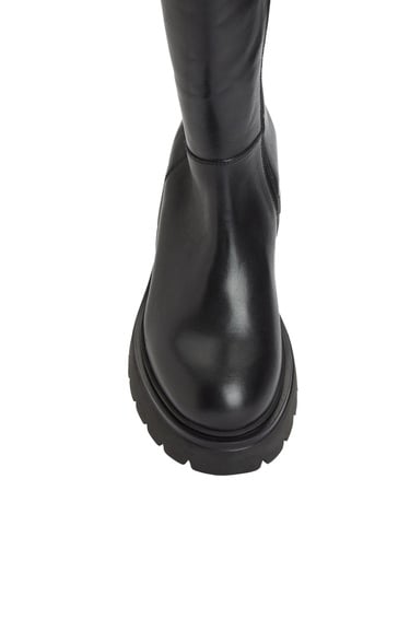 Divarese Kadın Siyah Fermuarlı Deri Çizme