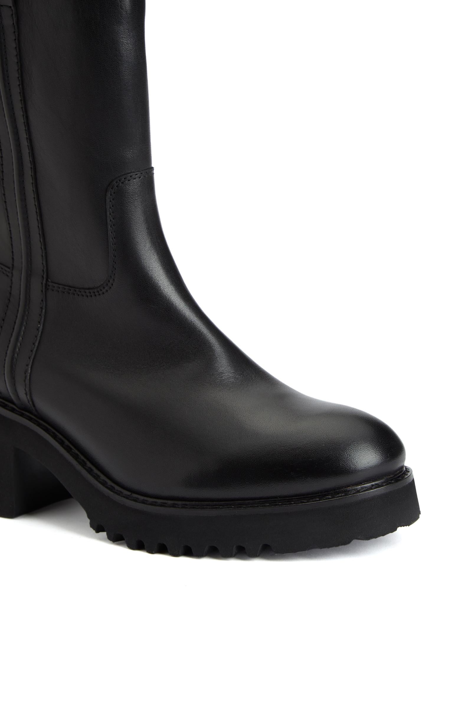  Divarese Kadın Siyah Fermuarlı Deri Bot