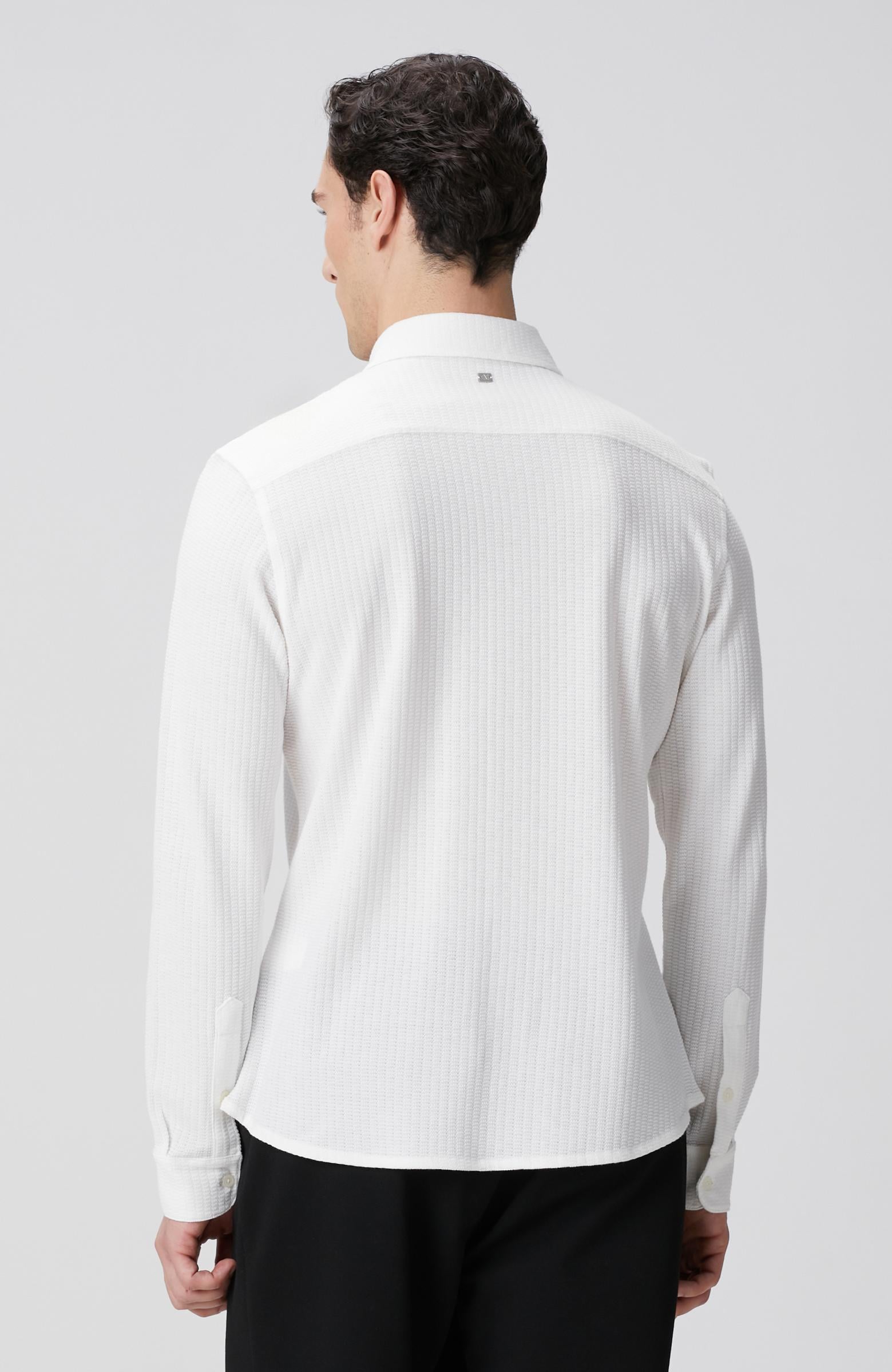 Network Erkek Beyaz Uzun Kollu Örme Gömlek
