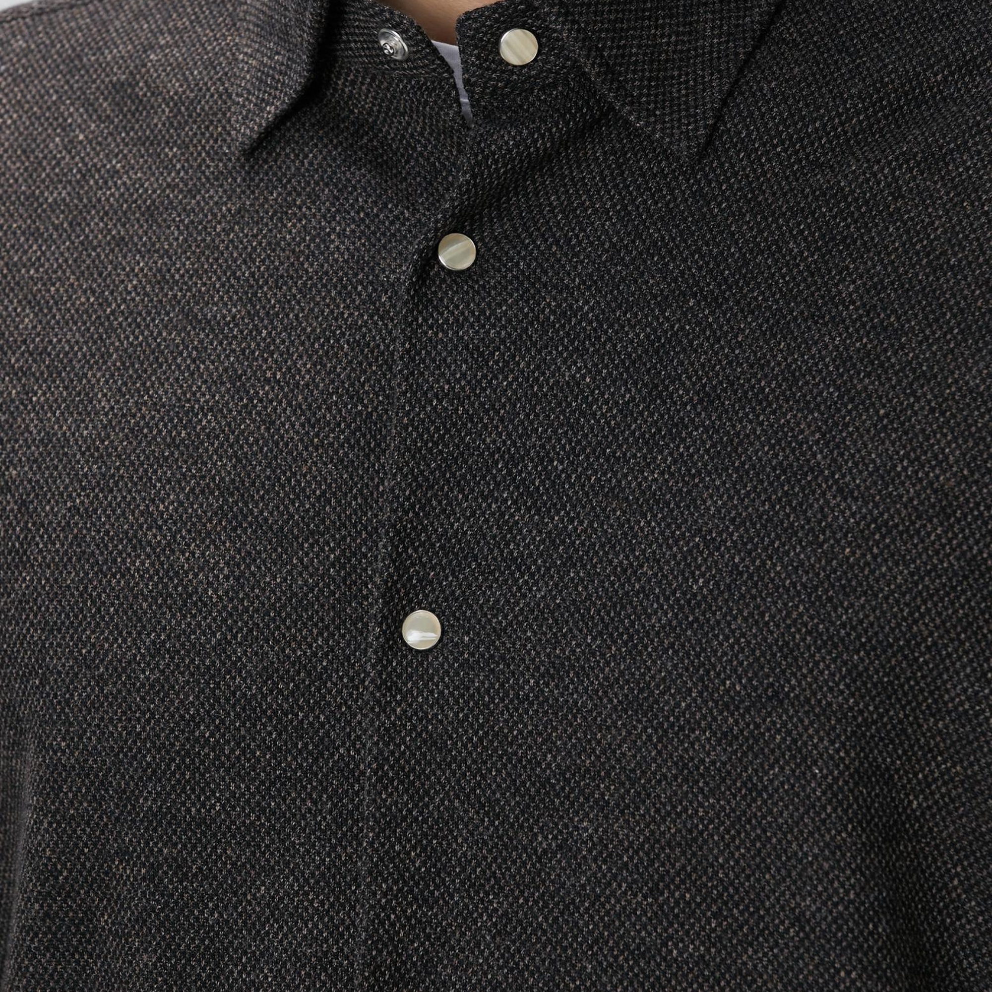 Network Erkek Kahverengi Yün Karışımlı Örme Gömlek