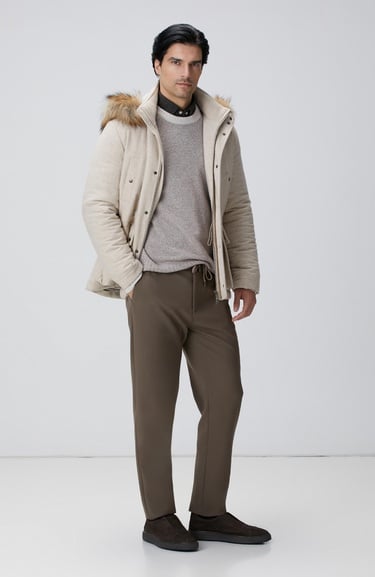  Network Erkek Kahverengi Yün Karışımlı Örme Gömlek