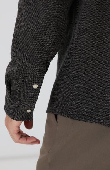  Network Erkek Kahverengi Yün Karışımlı Örme Gömlek