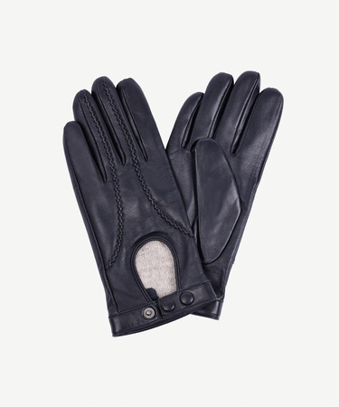  YARGICI Örgü Saraç Detaylı Deri Eldiven