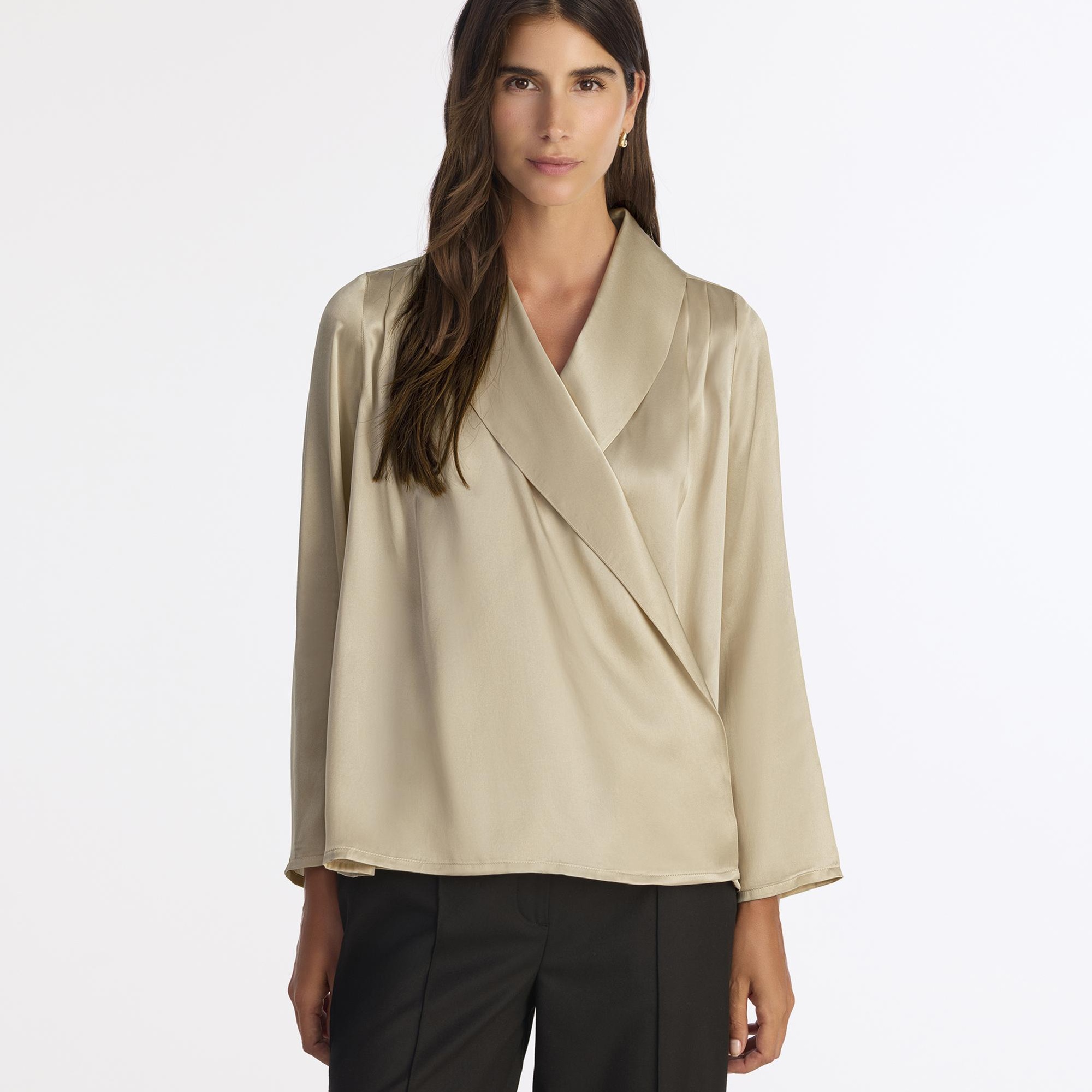 YARGICI Geniş Şal Yaka Uzun Kol Gömlek