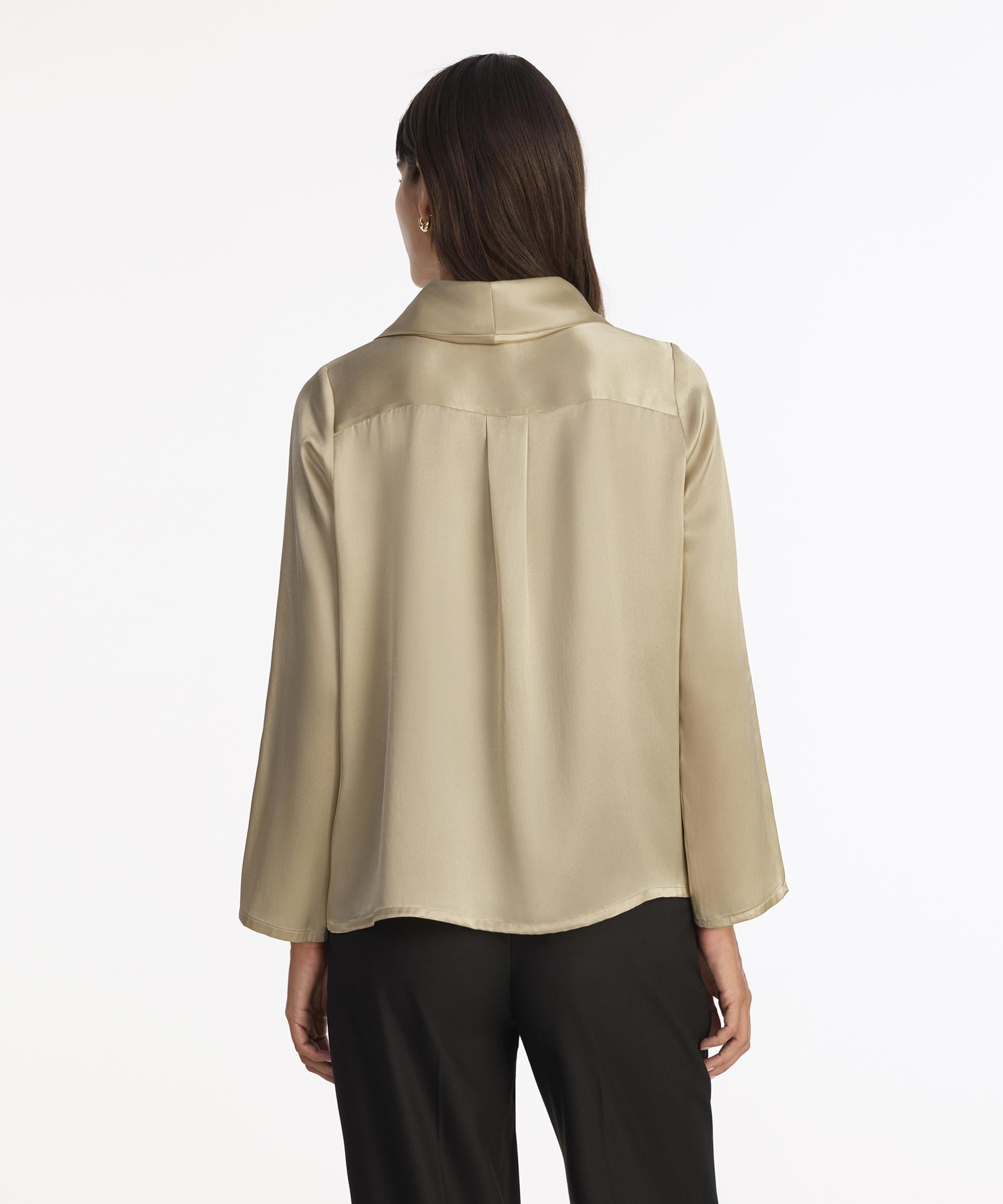 YARGICI Geniş Şal Yaka Uzun Kol Gömlek