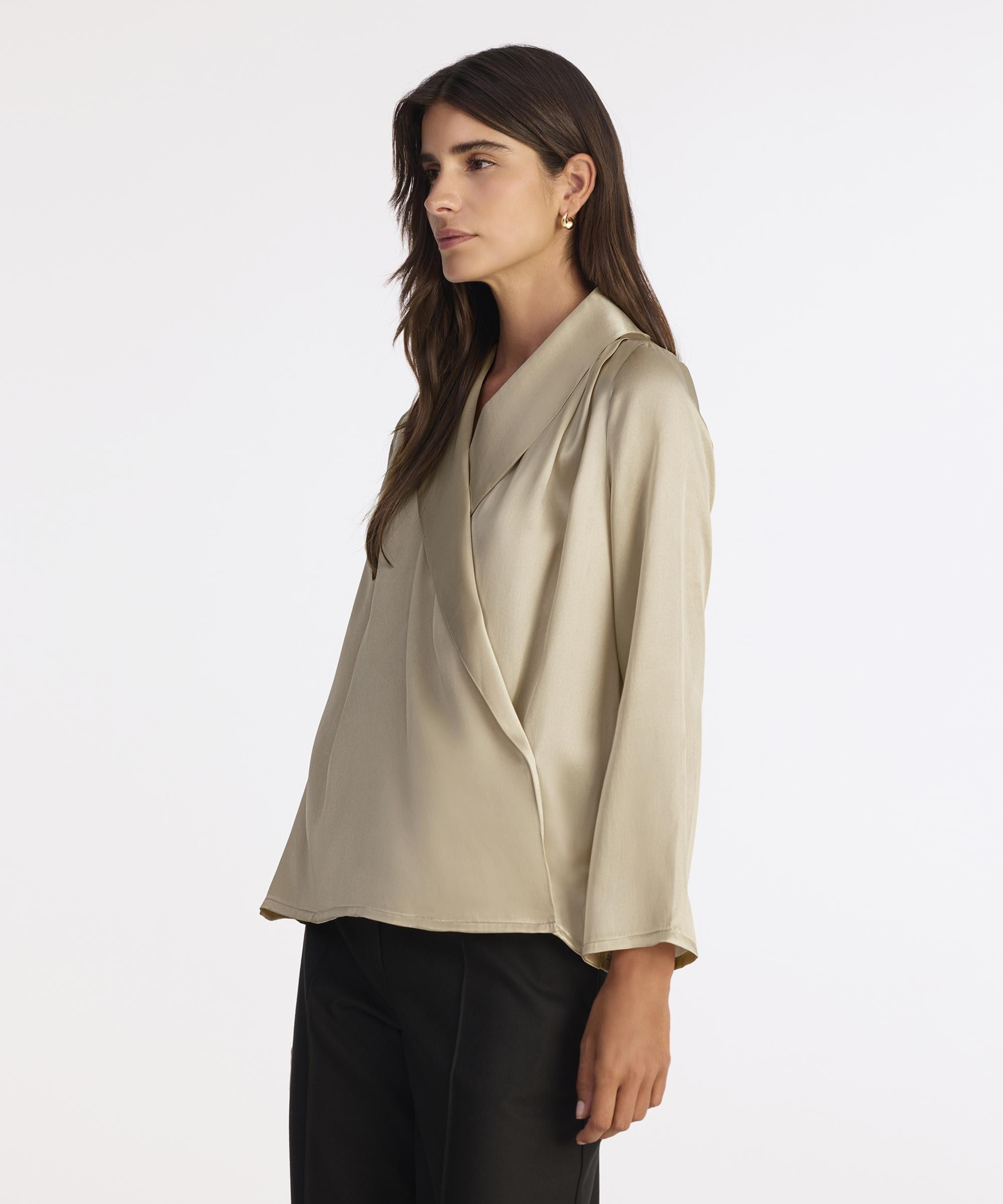 YARGICI Geniş Şal Yaka Uzun Kol Gömlek