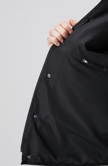  Network Erkek Siyah Yan Cep Detaylı Kapitone Coat Ceket