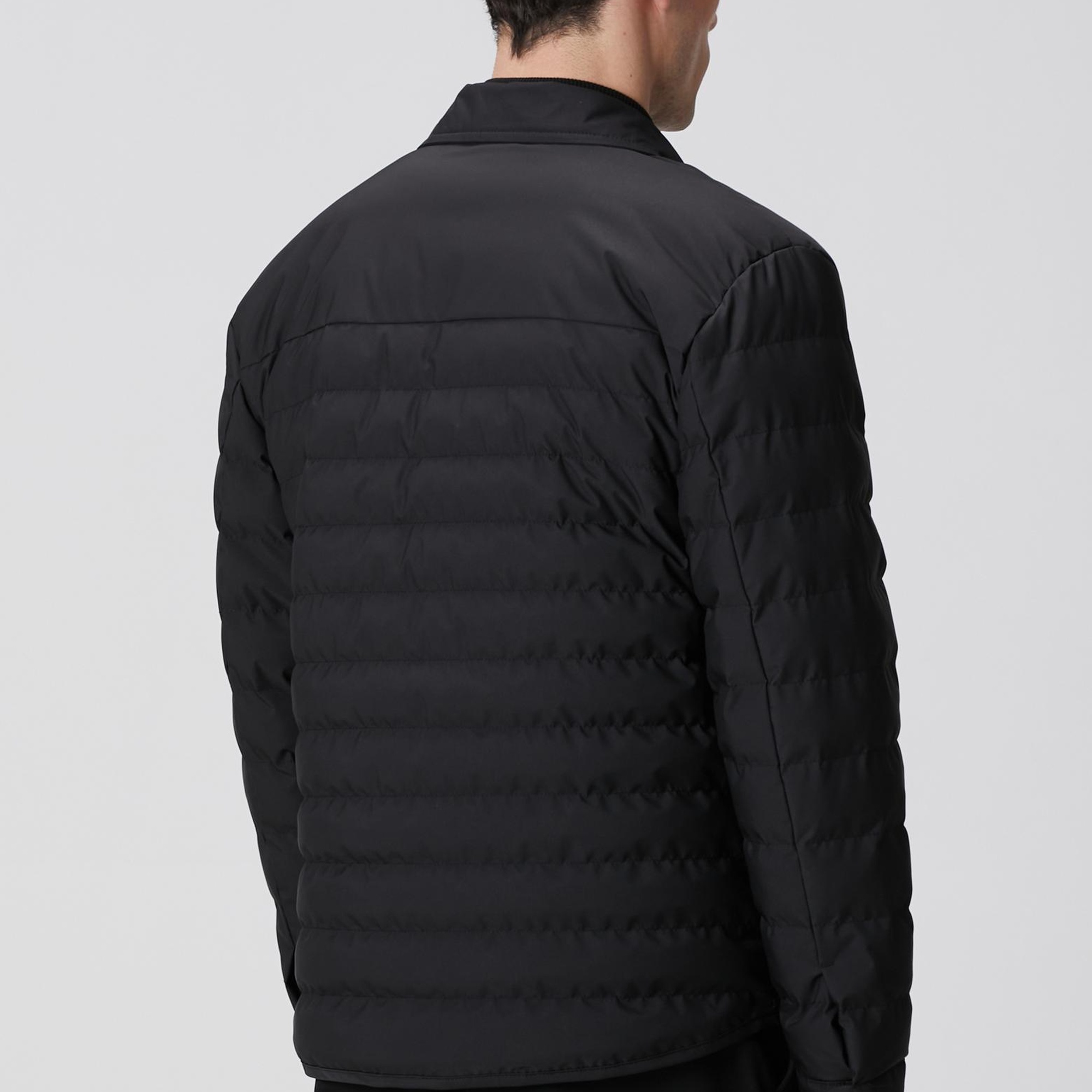 Network Erkek Siyah Yan Cep Detaylı Kapitone Coat Ceket