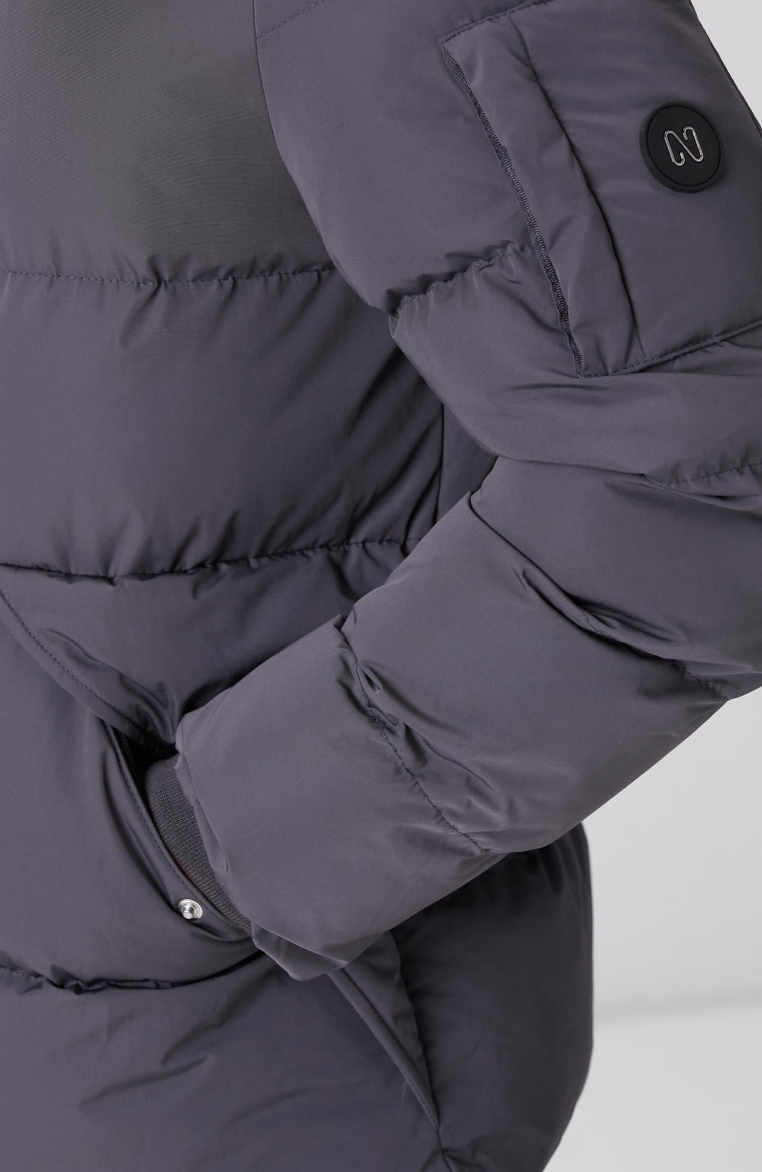 Network Erkek Gri Kapüşonlu Kapitoneli Casual Kaban