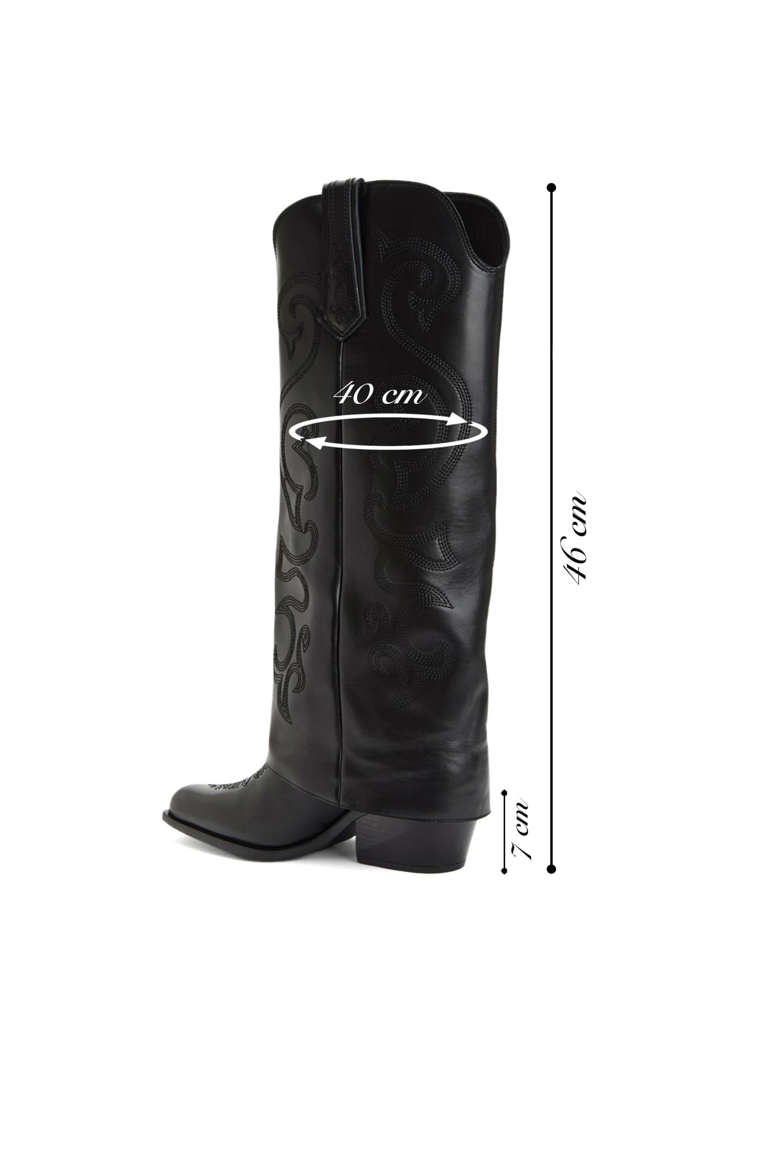 Network Kadın Siyah Desenli Deri Çizme