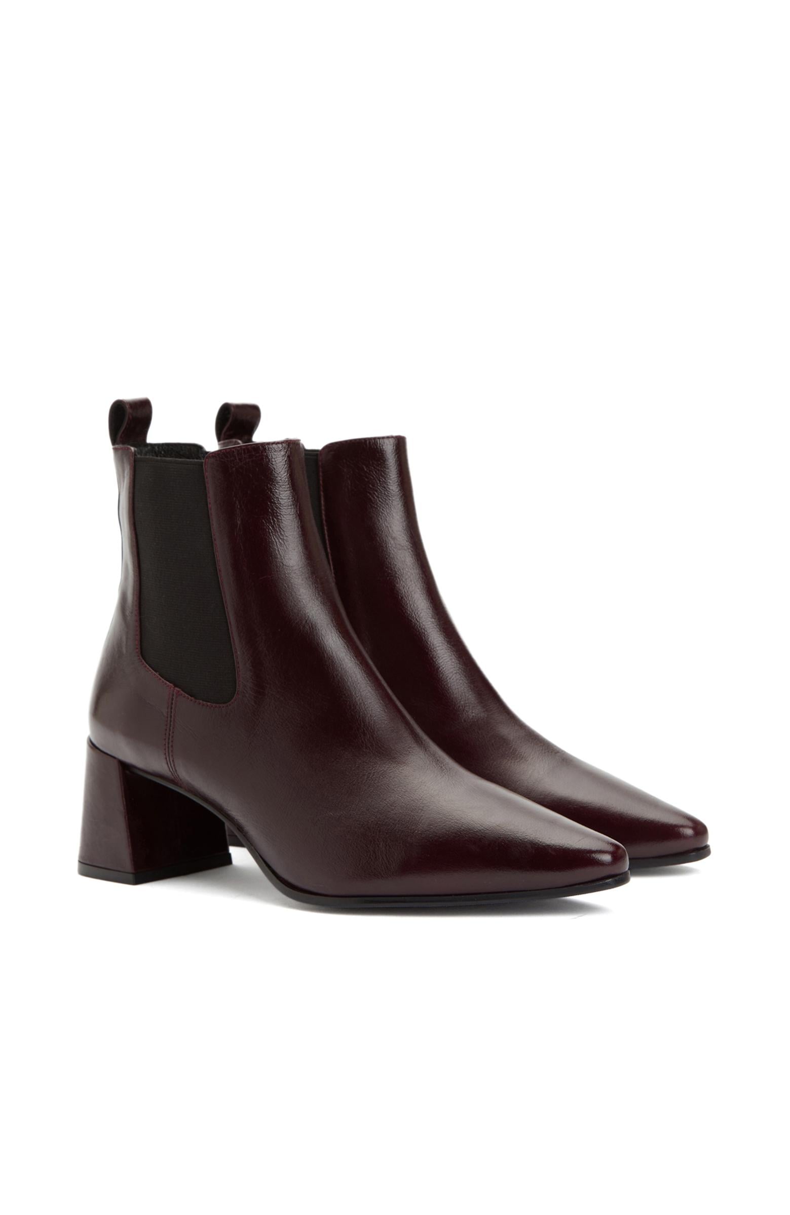  Divarese Kadın Bordo Western Deri Bot