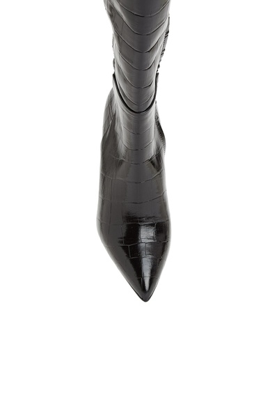  George Hogg Kadın Siyah Kroko Desenli Deri Çizme