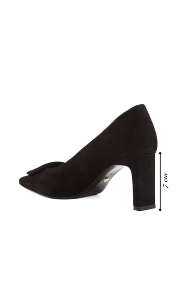  George Hogg Kadın Siyah Toka Detaylı Süet Topuklu Ayakkabı