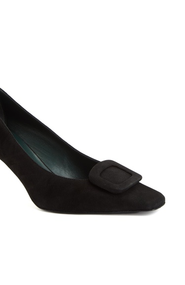  George Hogg Kadın Siyah Toka Detaylı Süet Topuklu Ayakkabı