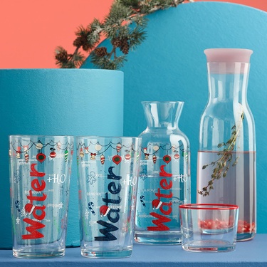  WATER BARDAK 570 ML 2'Lİ SET -YILBAŞI