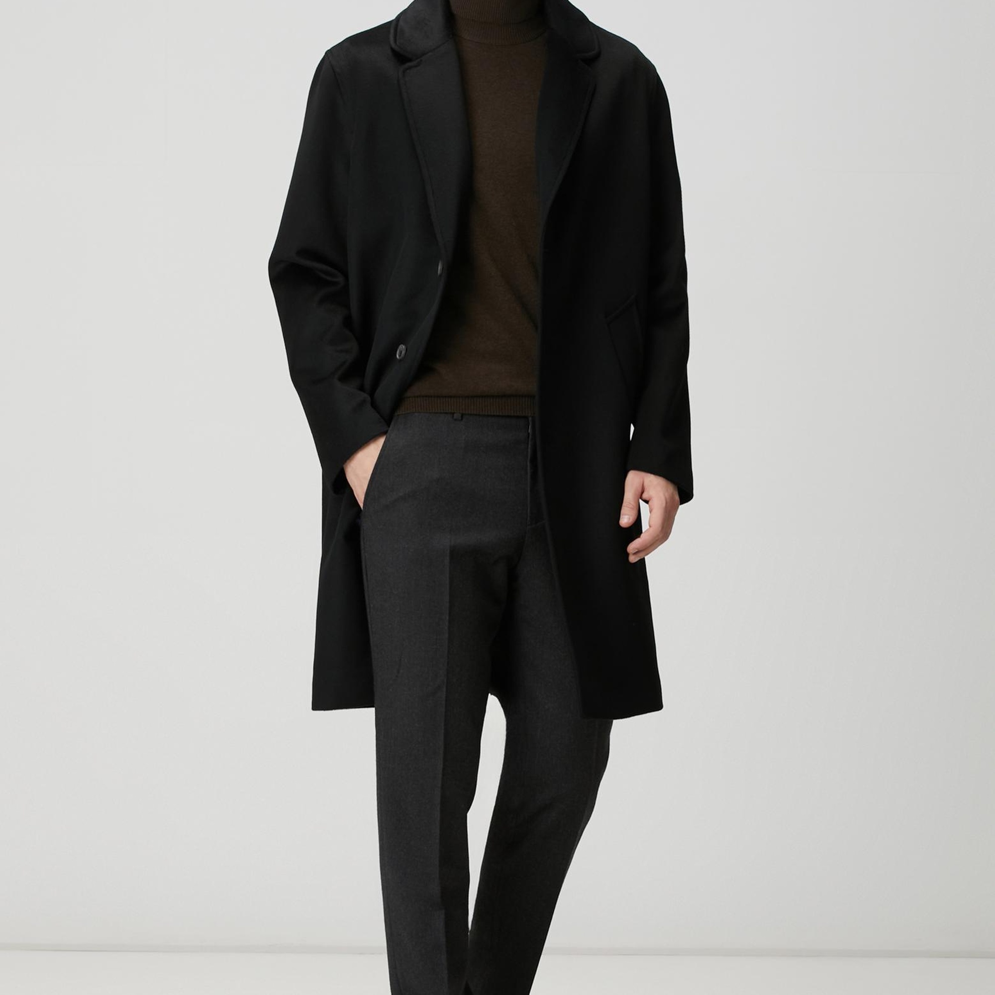 Network Erkek Limited Siyah Yün Palto