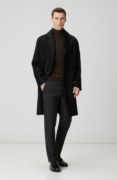  Network Erkek Limited Siyah Yün Palto