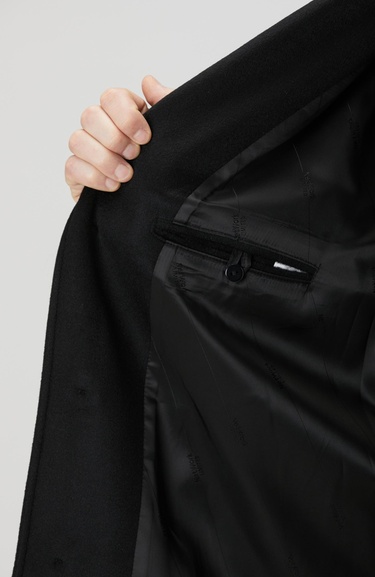  Network Erkek Limited Siyah Yün Palto