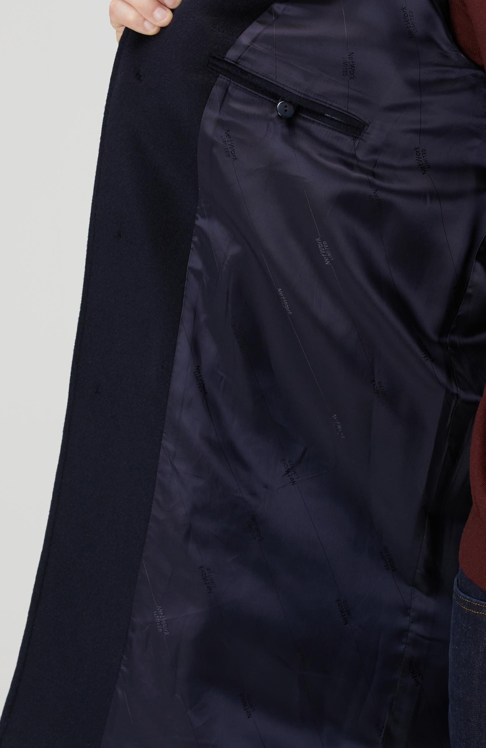  Network Erkek Limited Lacivert Yün Palto