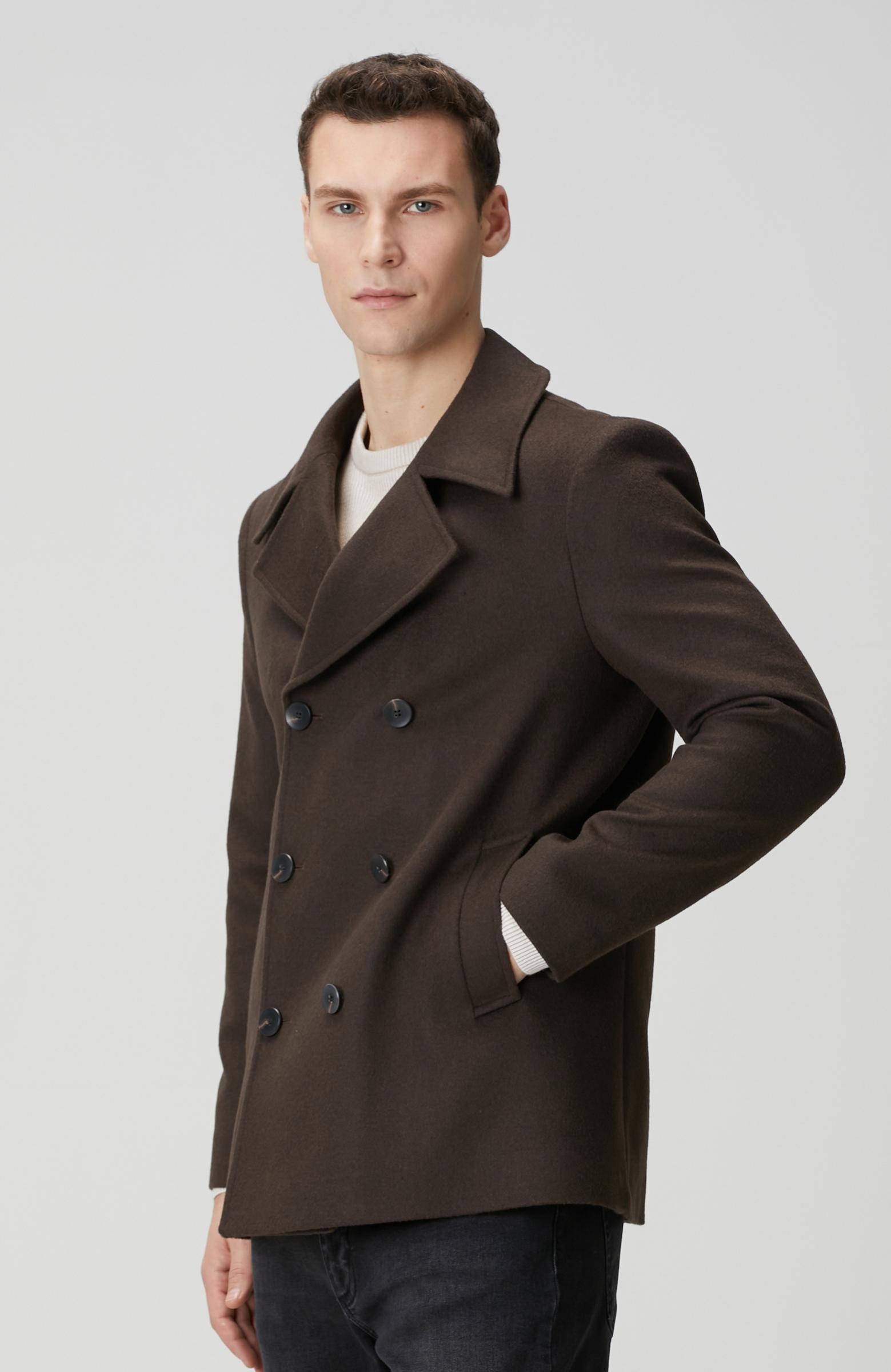 Network Erkek Kahverengi Kruvaze Gemici Kaban